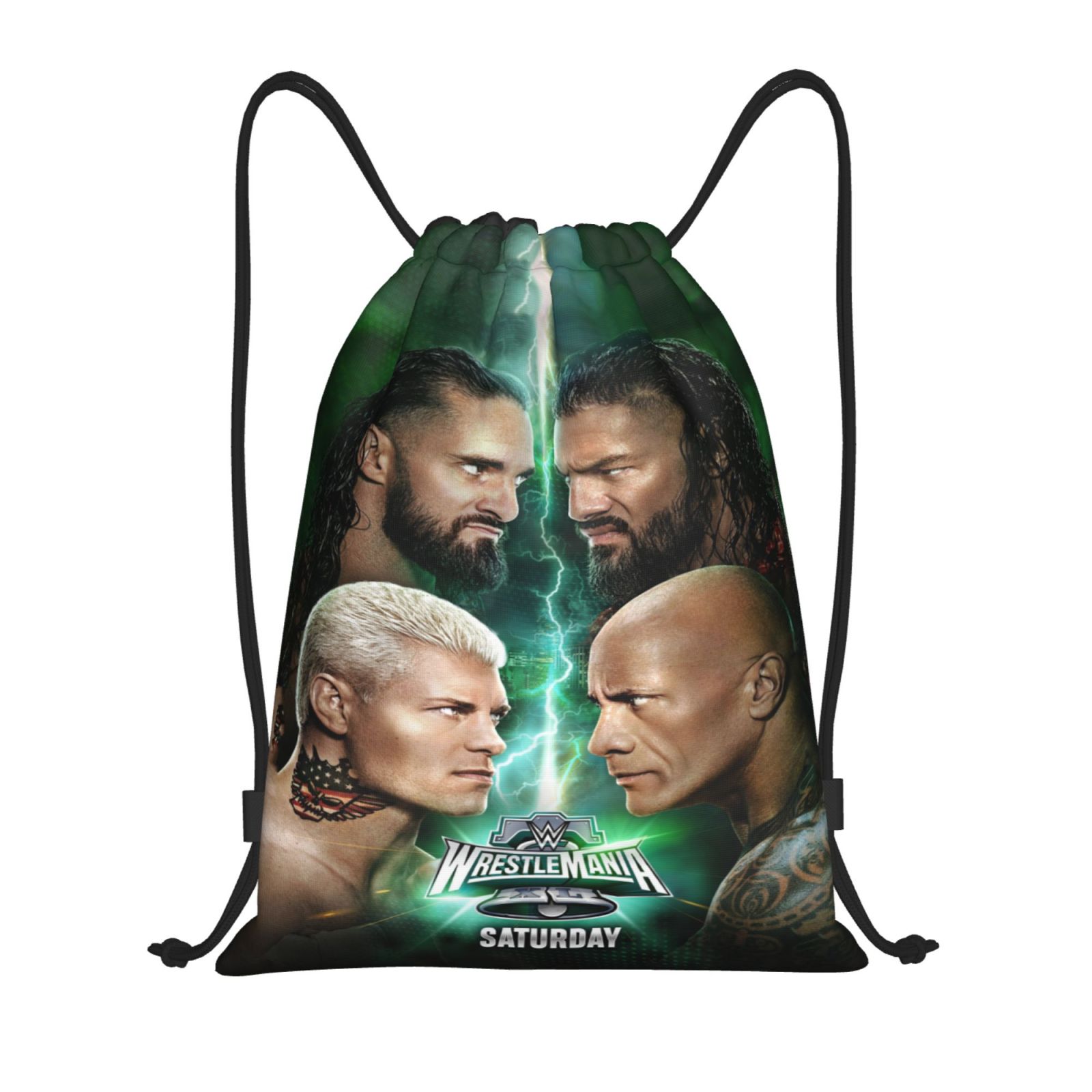Wwe Drawstring Bag Sports Fitness Bag Waterproof Rope Bag For Training Traveling Hiking Gym Sackpack String Bag For Women Men Small